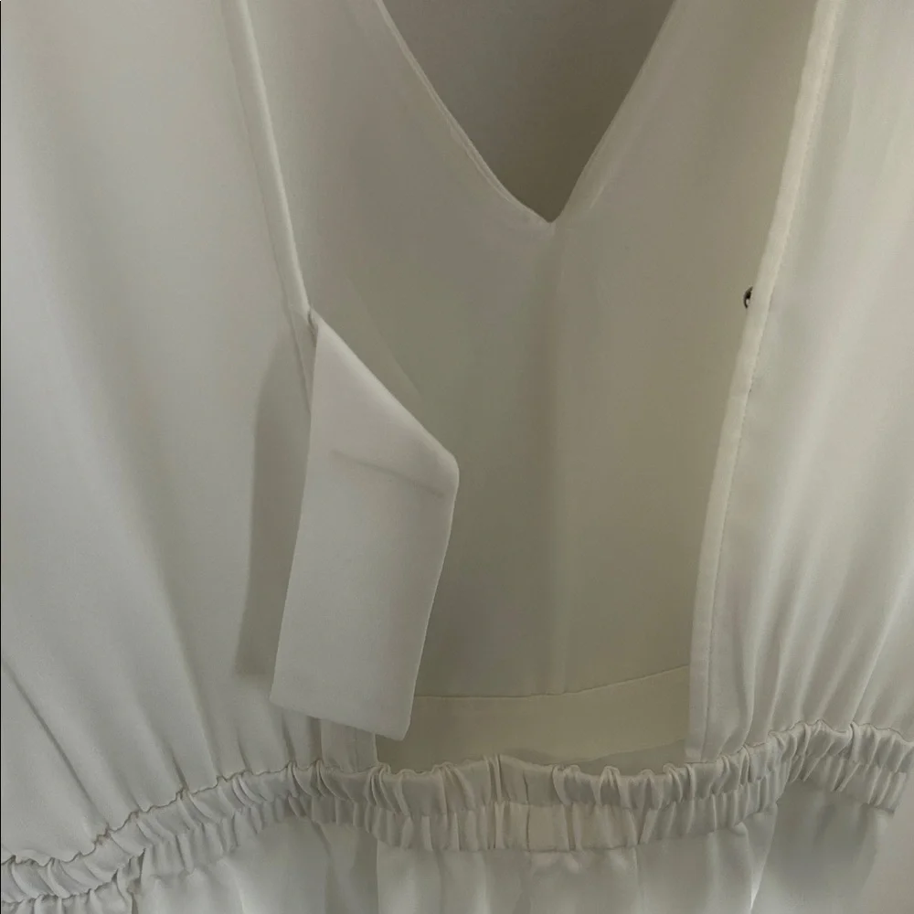 BCBGMAXAZRIA Indina Cape Romper White